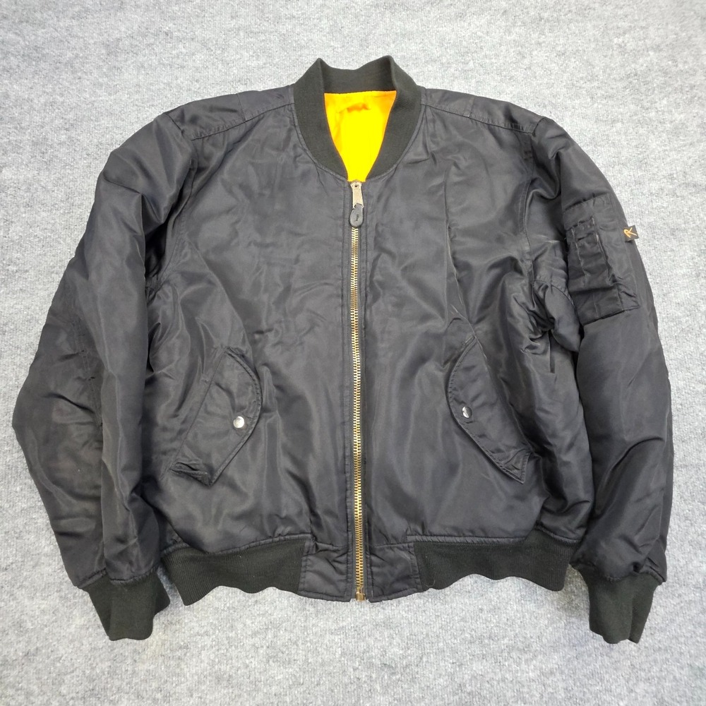 Rothco Flyer's Jacket Men's Large Black Intermediate MA-1 MIL-J-6141 USAF